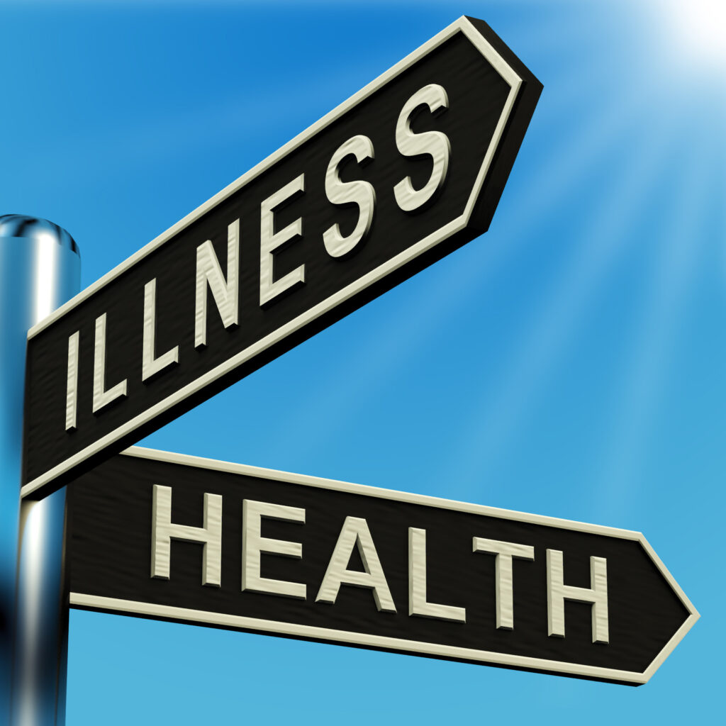illness or health directions on a signpost fyyzgSwO